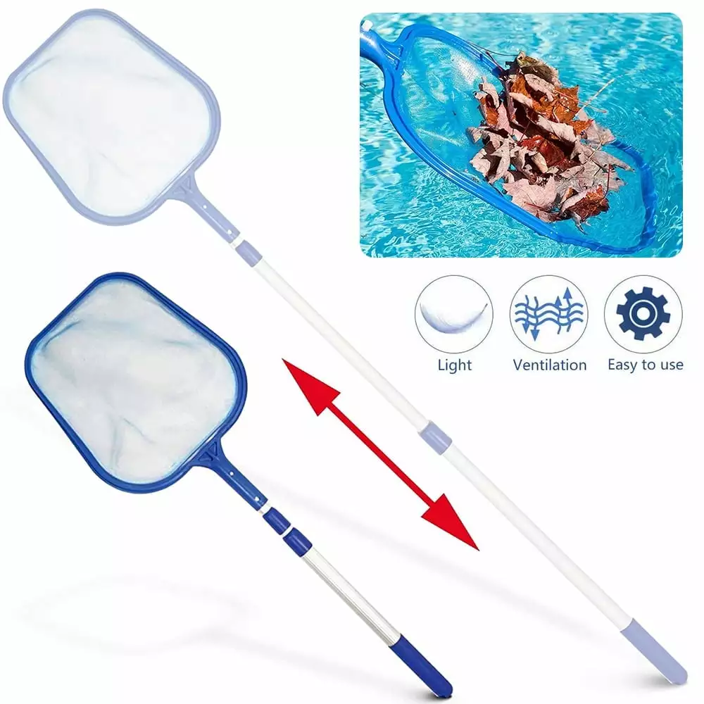 Pluokvzr Heavy Duty Pool Skimmer Net Deep Leaf Rake Spa and Hot Tub