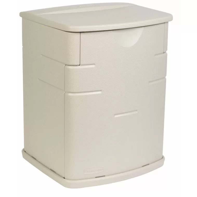 Rubbermaid 3743-01-SSTON Small Deck Box 17x18x23 Inch Weather Resistant Outdoor Storage