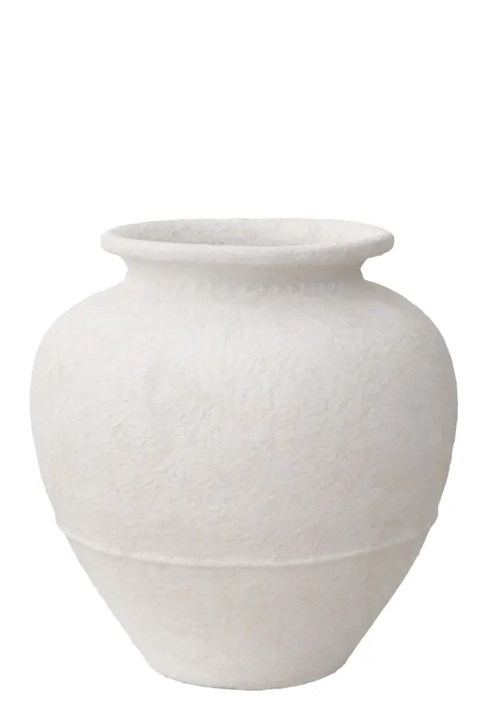 Eichholtz Reine S Matte White Clay Vase Small Decorative