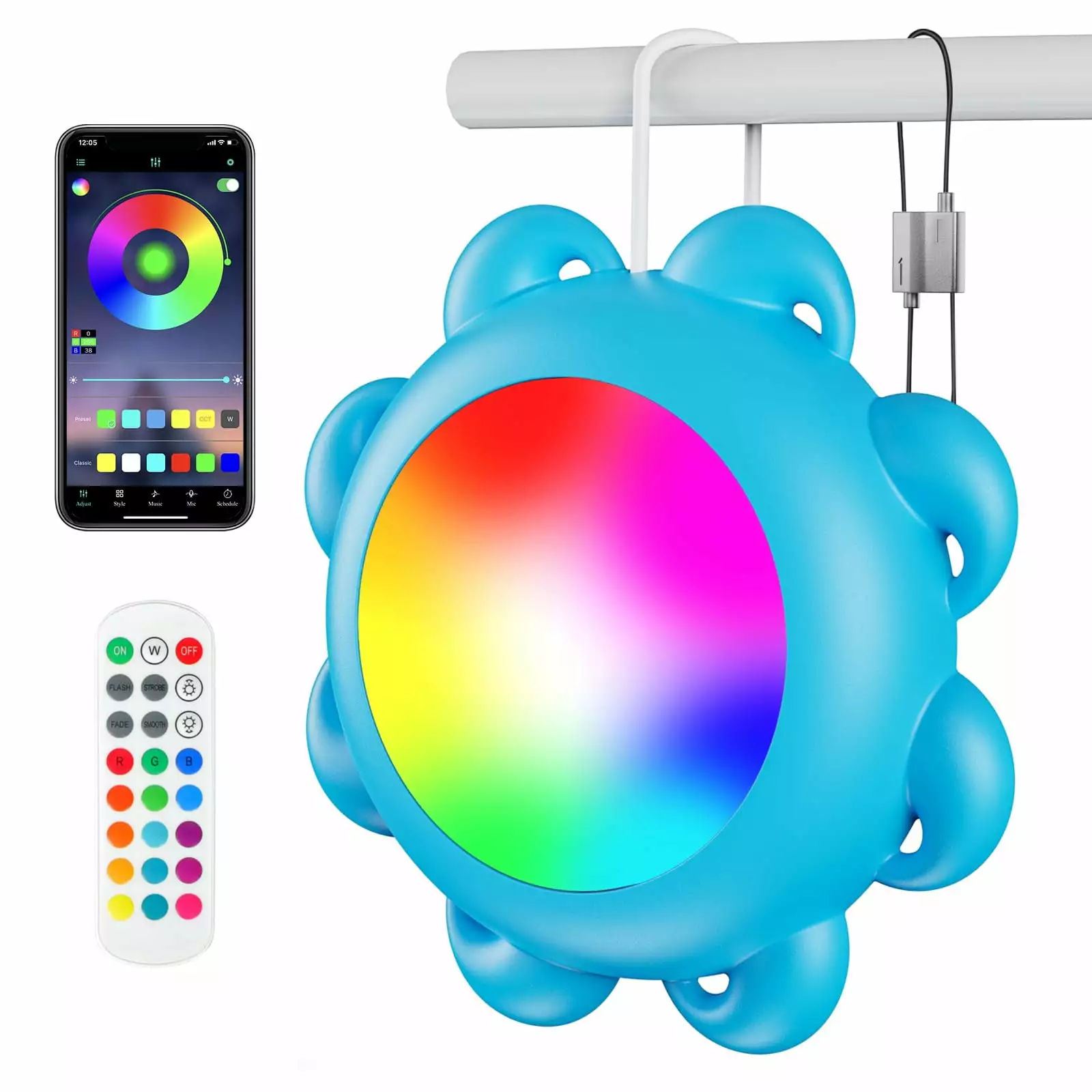 LED Pool Lights APP Control 10W Dimmable Underwater Submersible Lights Music Sync IP68 Waterproof Color Changing 12V Pool ...