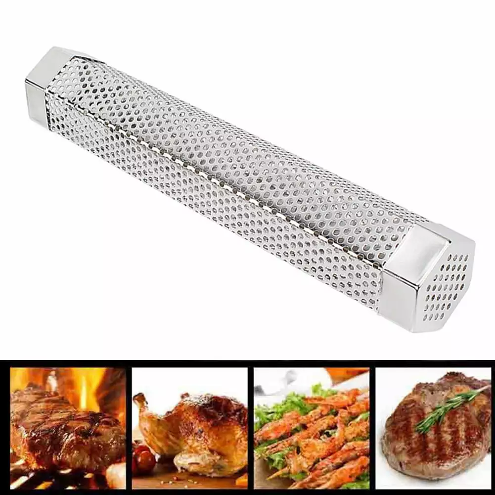 Stainless Steel Tube BBQ Smoker Filter Tube Wood Pellet Smoke Pipe Outdoor Grilling Ceise