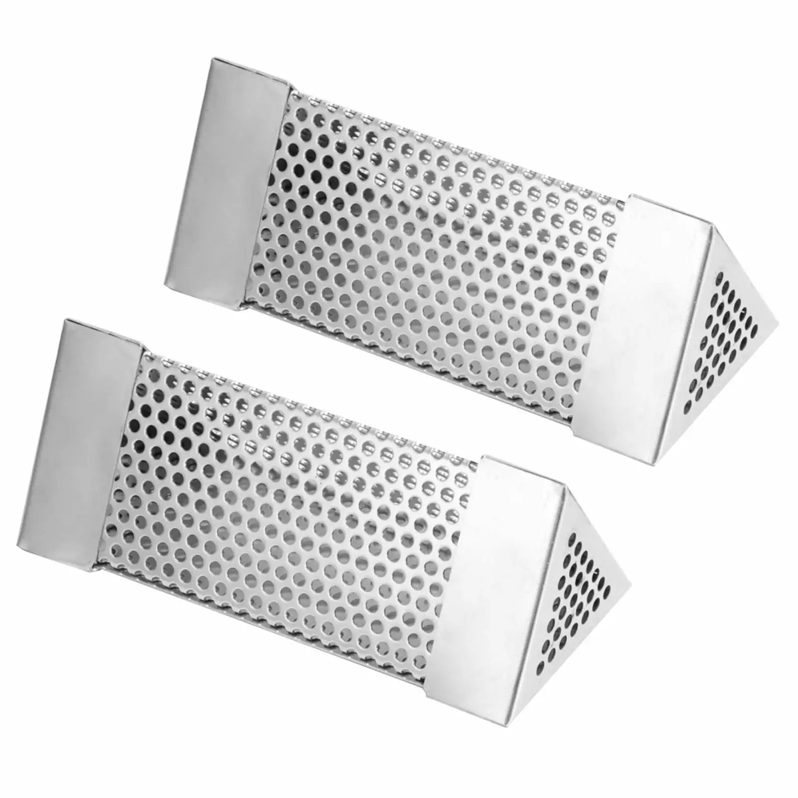 2Pcs 6in Stainless Steel BBQ Grill Smoker Tube Mesh Pellets Smoke Box Trilateral meilichangfushi
