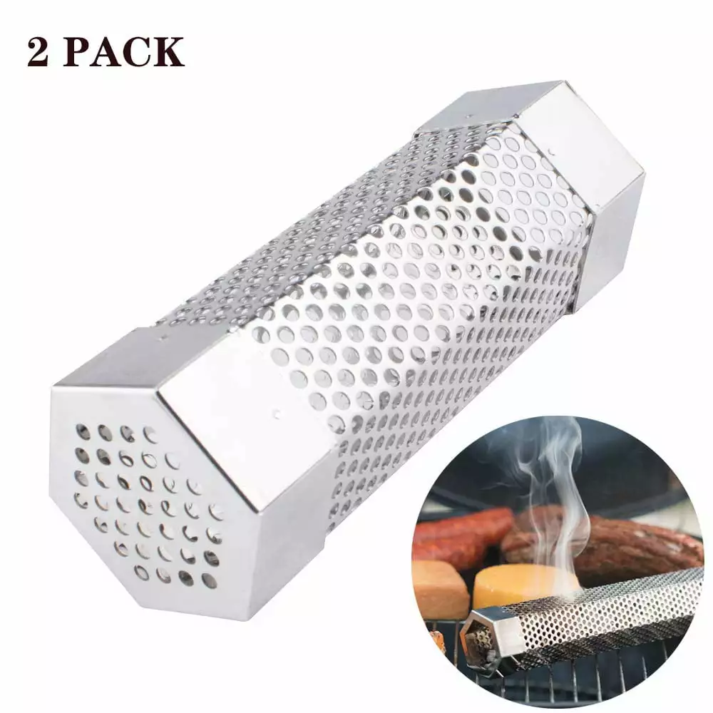 2pcs Hexagon Pellet Smoker Tube 6 Inch Stainless Steel BBQ Smoke Generator Grilling Zocasl