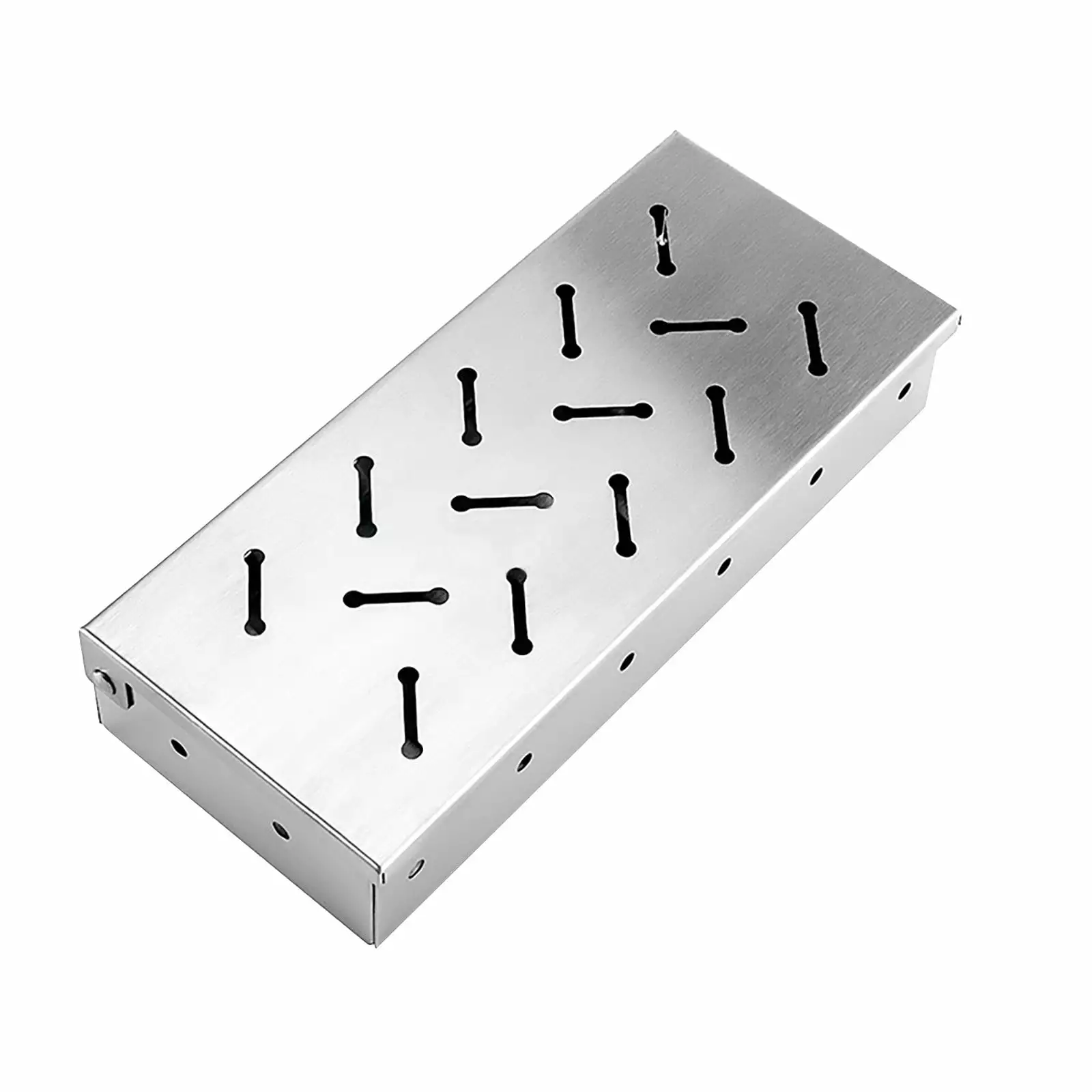 Grill Smoker Box Starter Kit Wood Chips Stainless Steel Bucket Style Hinged Lid CofeeMO