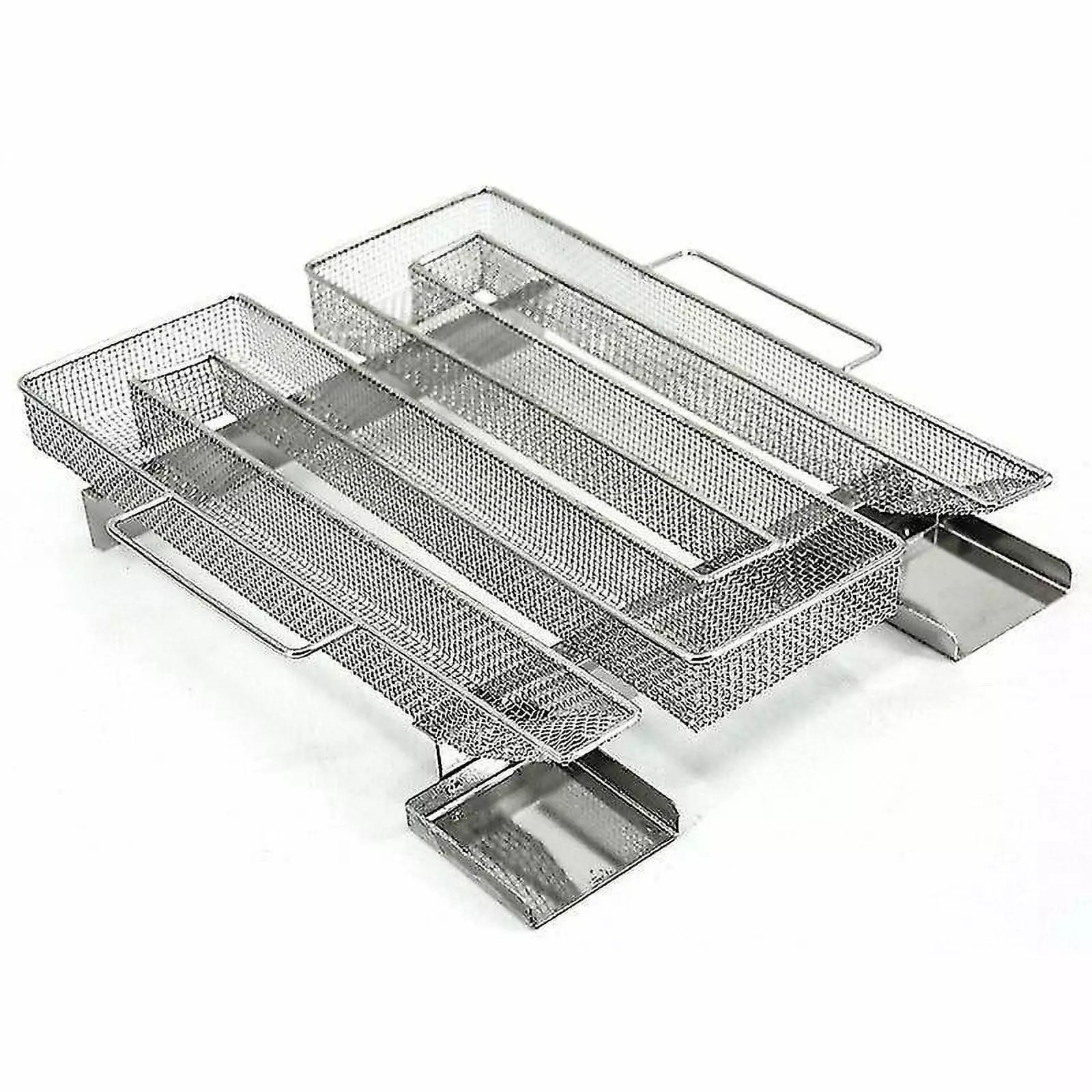 Stainless Steel Smoked Box Grill Handle Travel-Friendly Wood Chips Smoker Meat CSLUNE