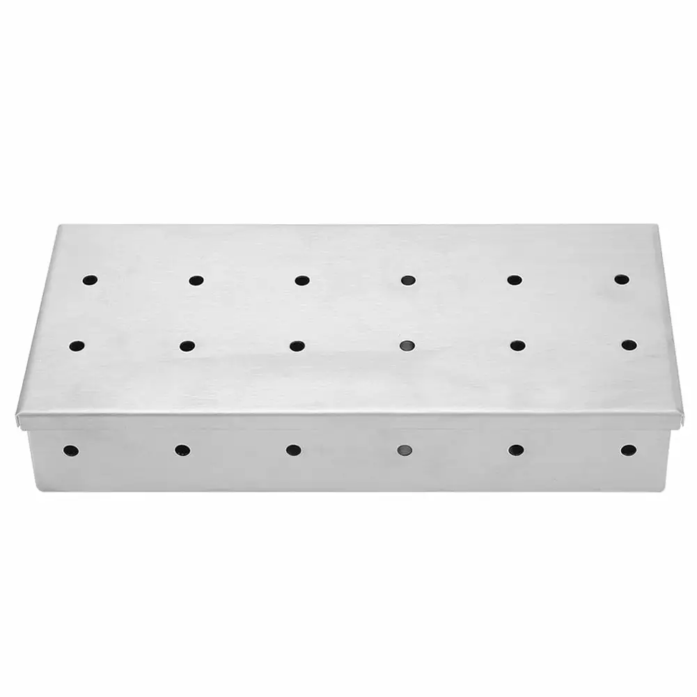 Large Capacity Stainless Steel Smoker Box BBQ Wood Chip Smoking Box jiayuxuandianzi