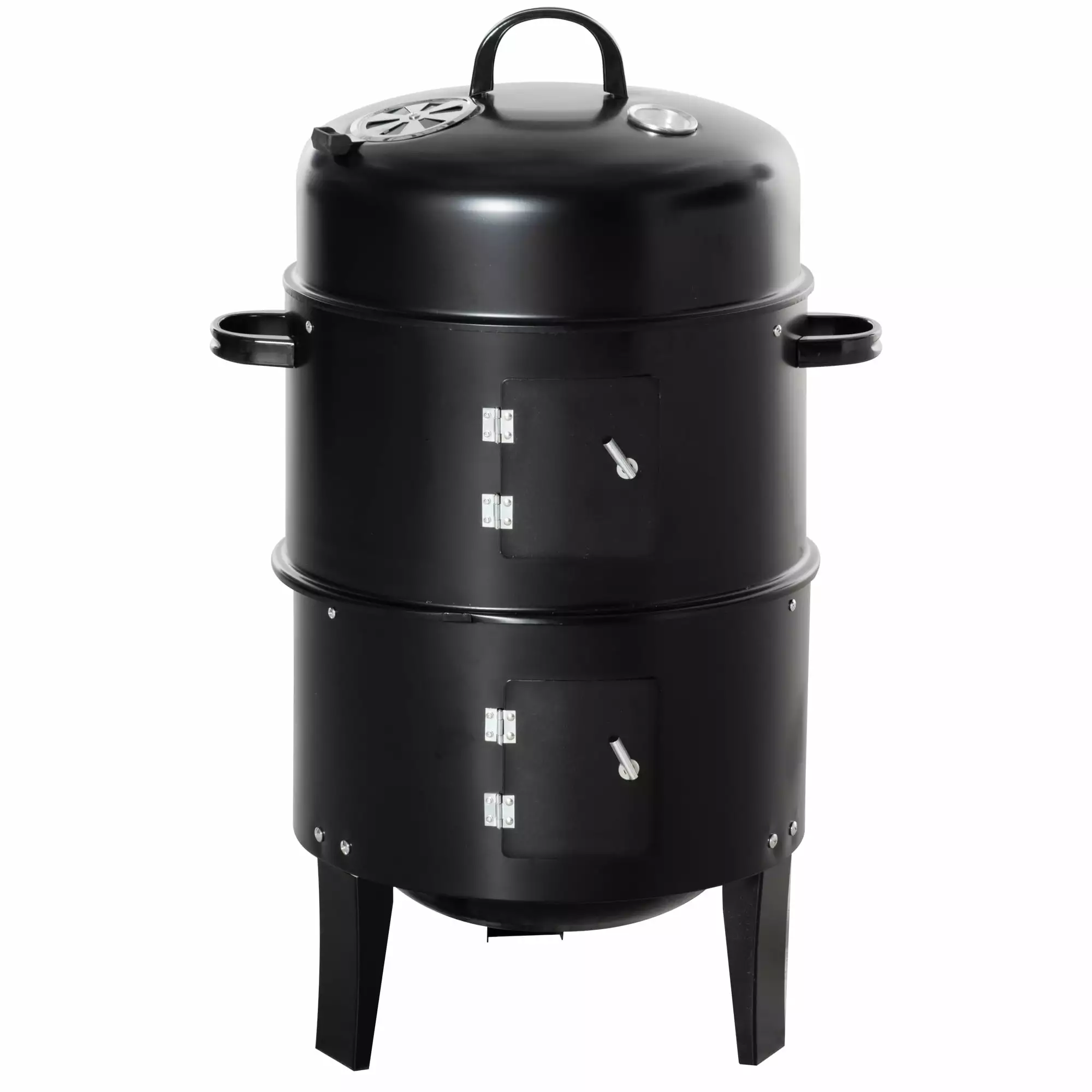 Homiyad 3--1 Vertical Charcoal BBQ Smoker - 16 Round Grill Thermometer Outdoor Cooking CoSoTower