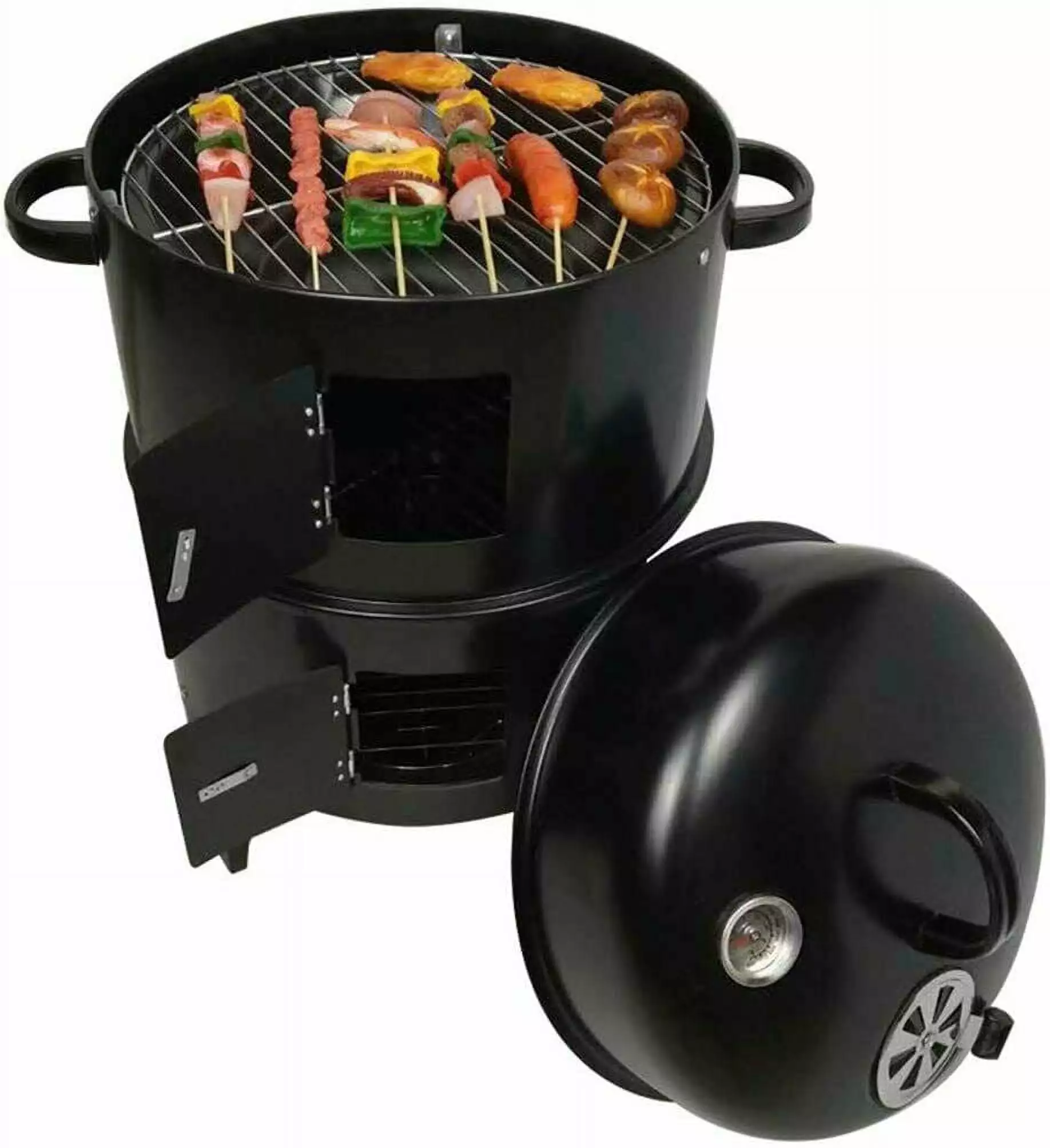 3 1 Charcoal Vertical Smoker Grill BBQ Roaster Steel Barbecue Cooker Outdoor TITSELF