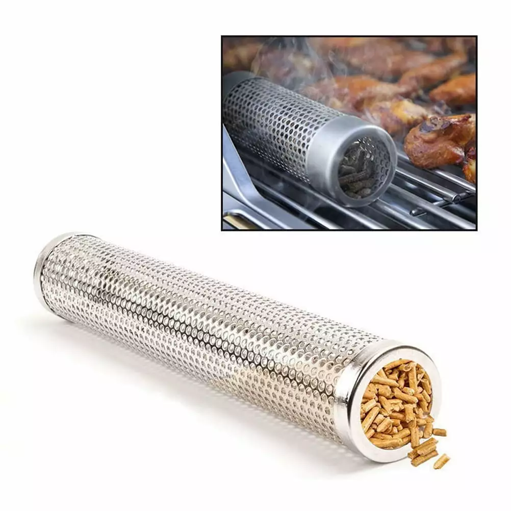 Round Stainless Steel Mesh Pellet Smoker Tube Outdoor Cold and Hot Smoking DANYOU