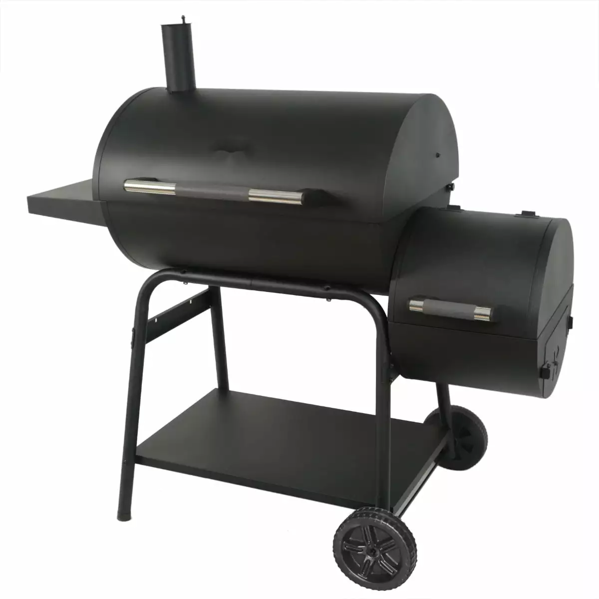 28 Inch Offset Steel Charcoal Smoker Grill Side Firebox Black KENID