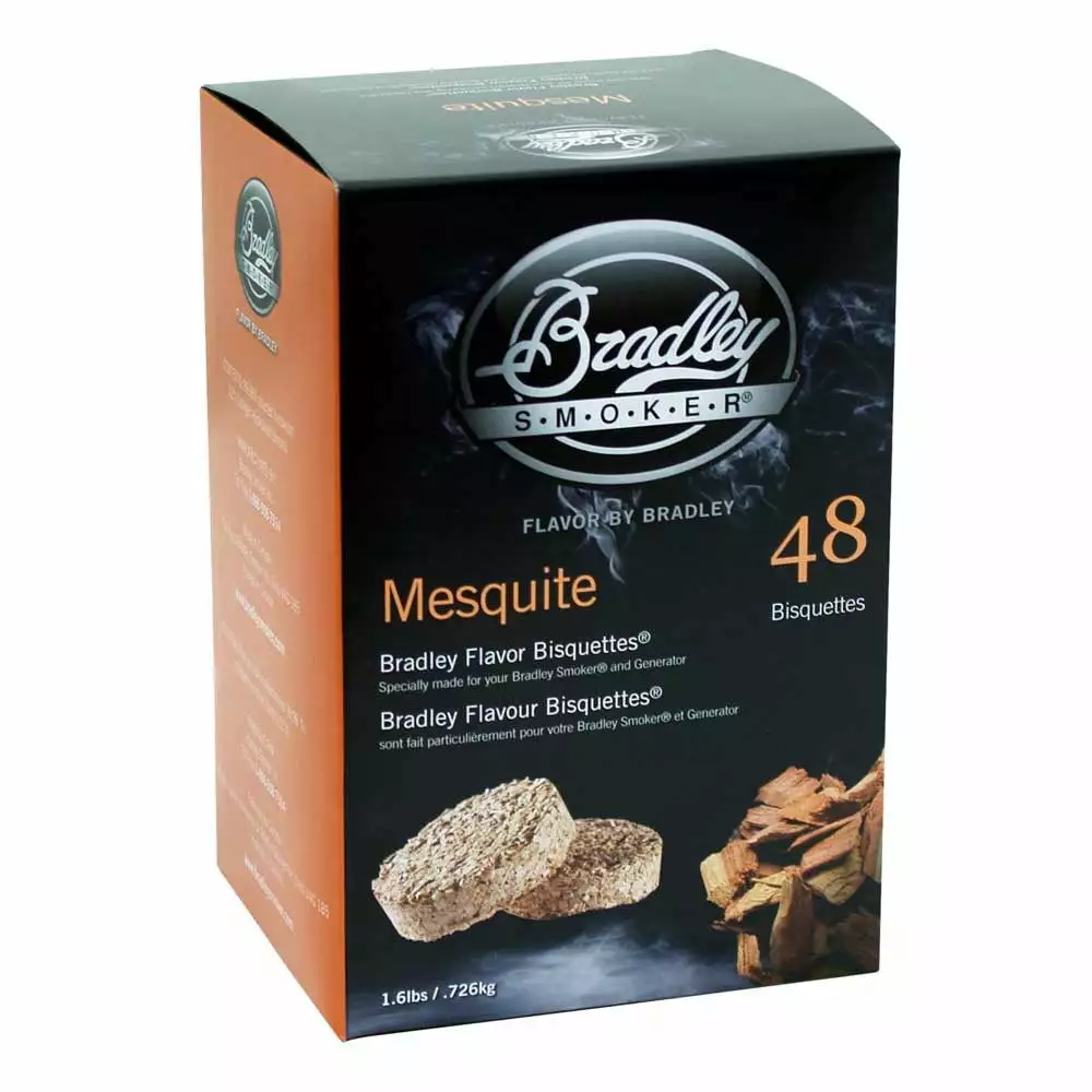 Bradley Smoker Flavor Bisquettes Mesquite 48Pk Smoking and Grilling