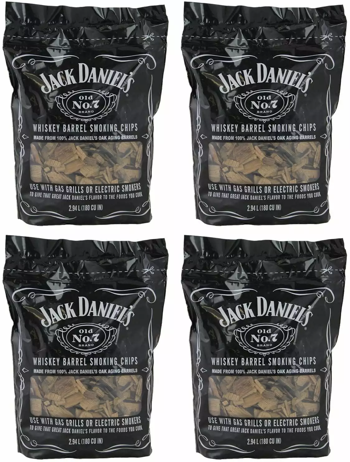 Jack Daniels 01749 Wood BBQ Smoking Chips 4 Pack Grilling Smoking Jack Daniel's