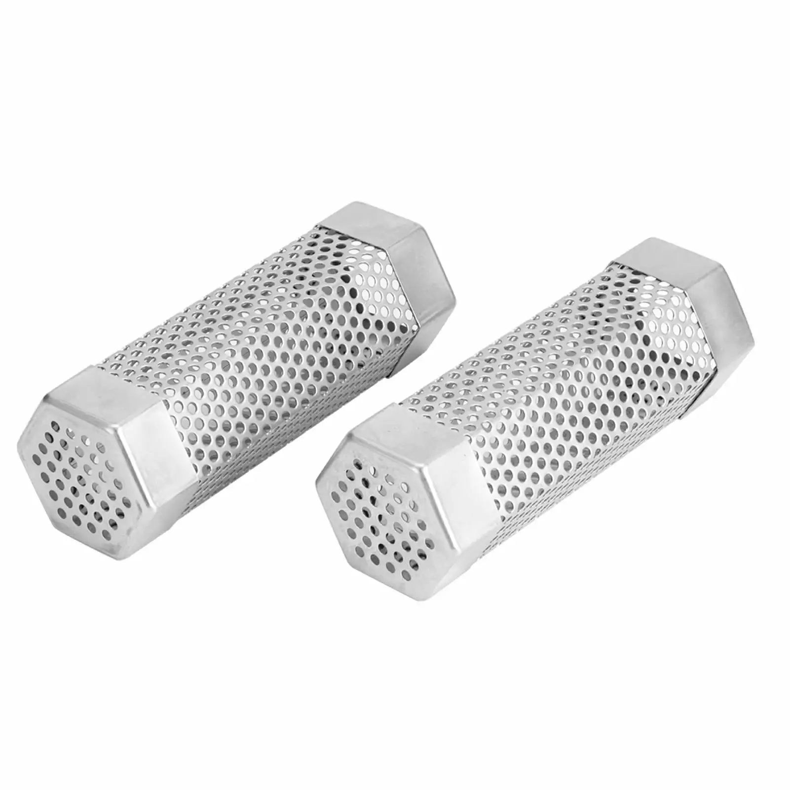 2Pcs BBQ Grill Smoker Tube Mesh 6in Stainless Steel Hexagonal Barbecue Accessory YangBiYing12