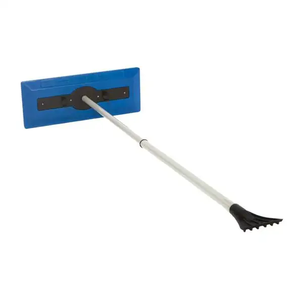 Snow Joe SJBLZD Auto-Locking Telescoping Snow Broom Ice Scraper 30-49 Inch