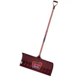 26-Inch Poly Snow Pusher Hardwood D-Handle Durable Snow Clearing Nordic