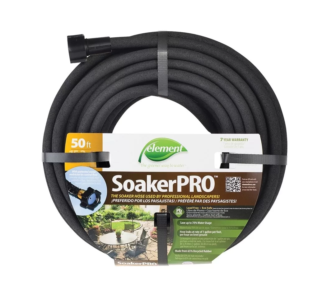 Swan ELSP38050 Soaker Hose 3/8 x 50 Feet Black Garden Watering Hose