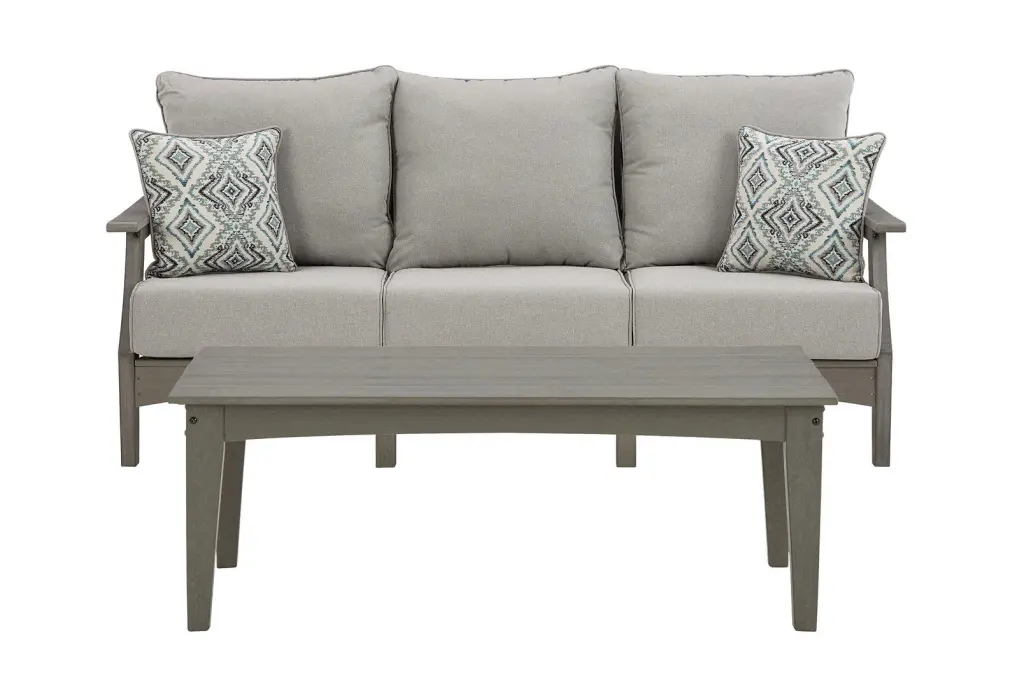 Visola Outdoor Sofa and Coffee Table - Modern Patio Conversation Set