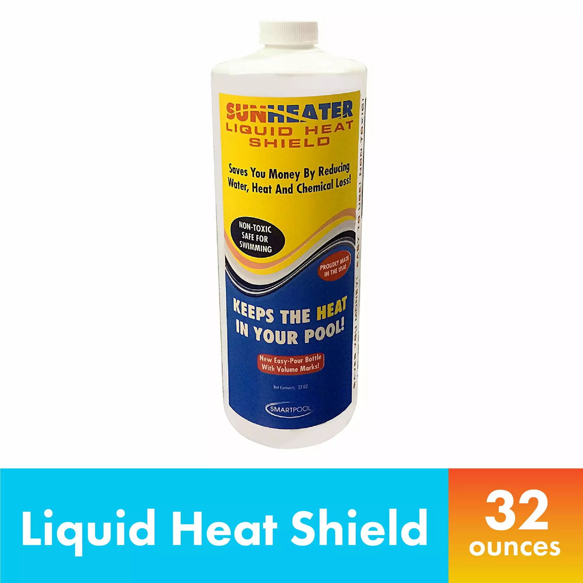 Sunheater Liquid Solar Blanket Pools 32 oz Cover Free Heat Shield 32