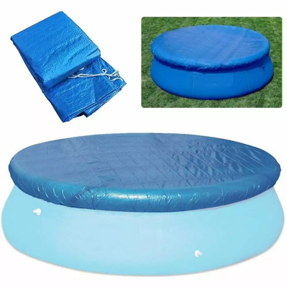 10FT Dustproof Pool Cover Protector Solar Cover Round Frame and Inflatable Swimming Pools 244cm