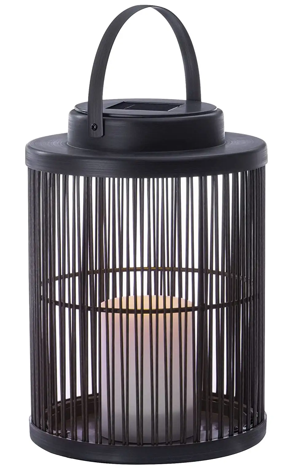 Sterno GL43904 Solar Rattan Basket Lantern 10 Inch