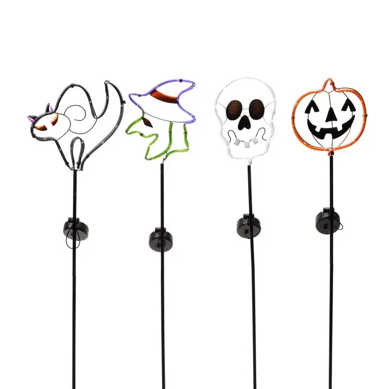 Alpine Assorted Metal 23.3 Halloween Solar Garden Stake Pack 12