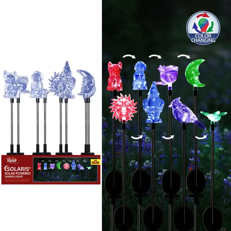 Alpine Solaris Assorted Acrylic 32 H Color Changing Outdoor Garden Stake Pack 20