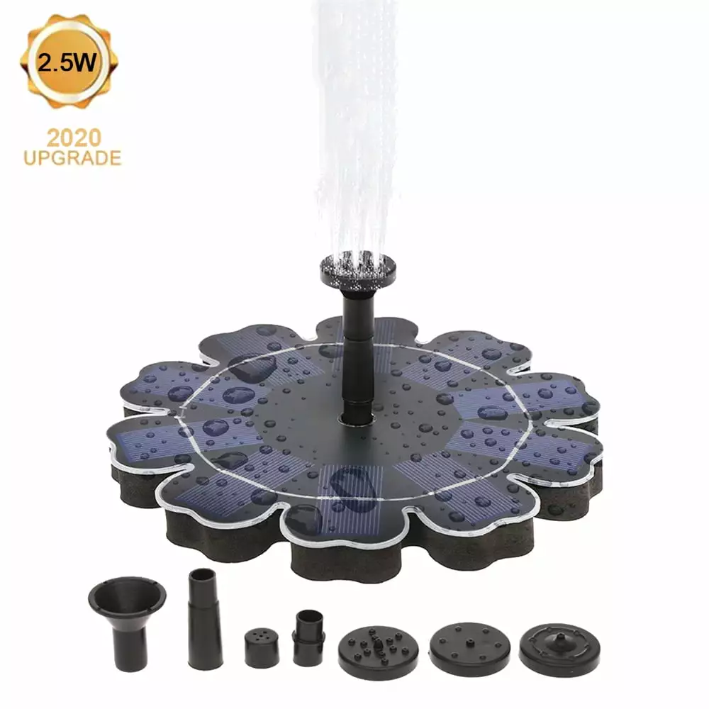 ODOMY Floating Water Pump Solar Panel Garden Plants Watering Power Pool Fountain 1pc