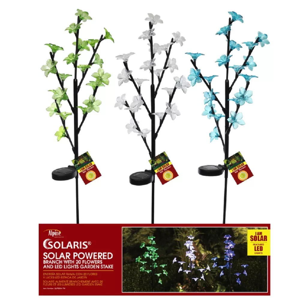 Alpine QLP800A-TM Solaris Flowering Tree Branch Garden Stake Plastic Outdoor Decor