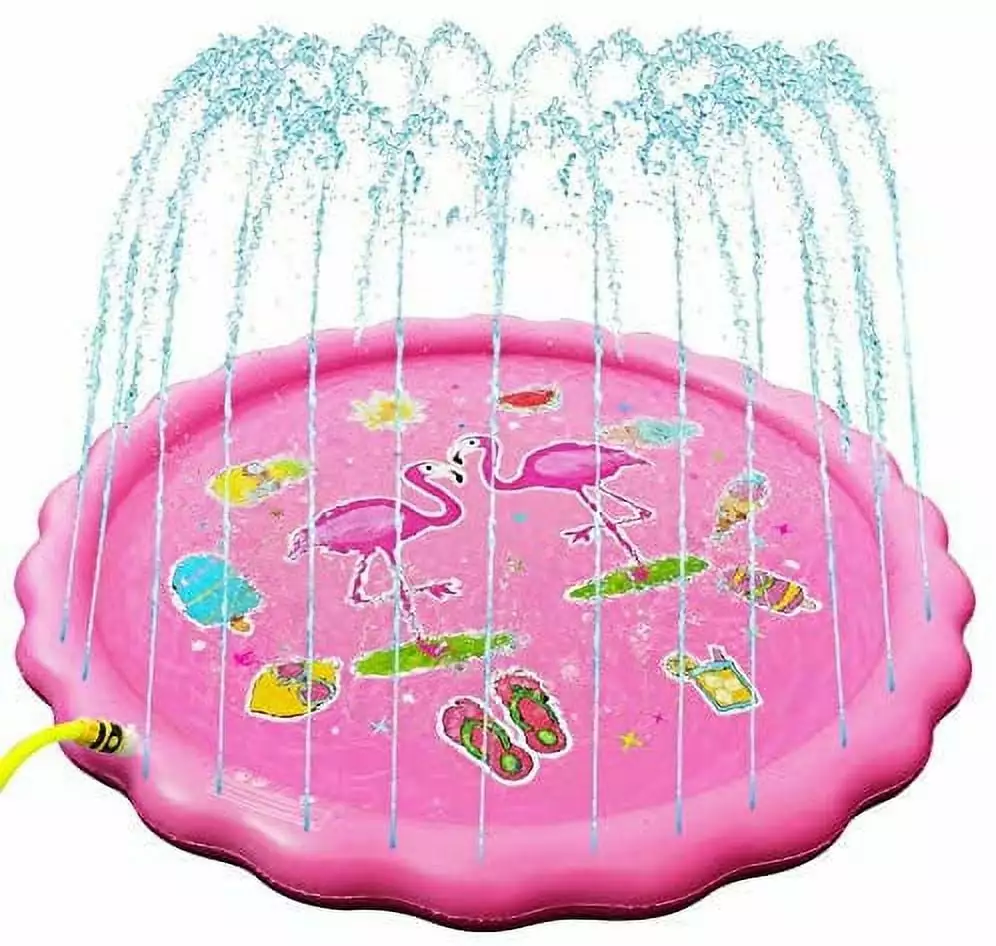 Elif Sprinkler Splash Pad Sprinkler Water Play Pool Mat Kids Toddlers Pink