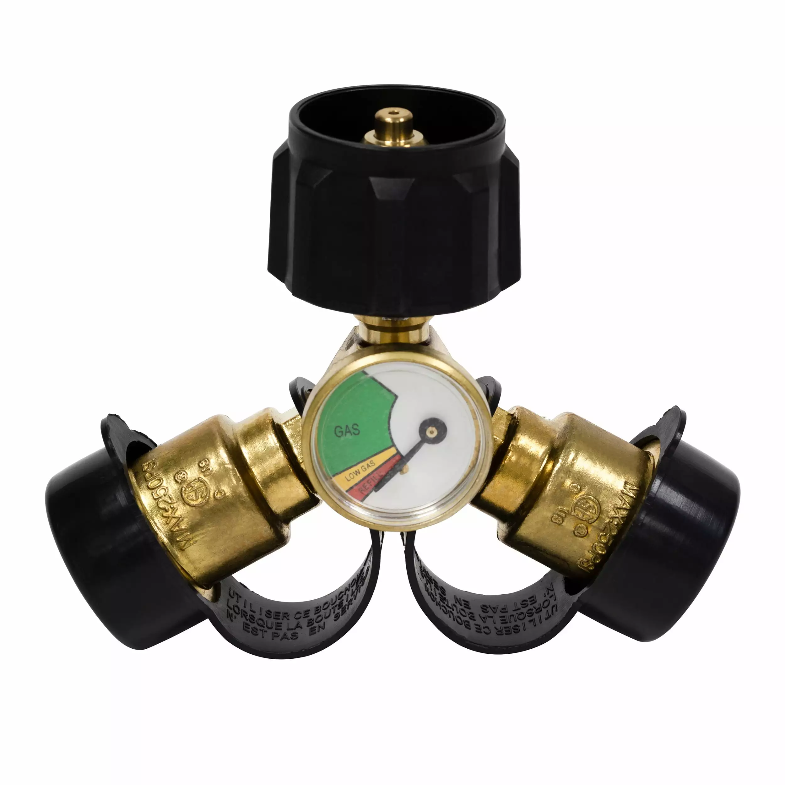 Dumble Propane Tank Modifyers LP Gas Line Splitter 2 Way Y Gauge QCC1 to POL