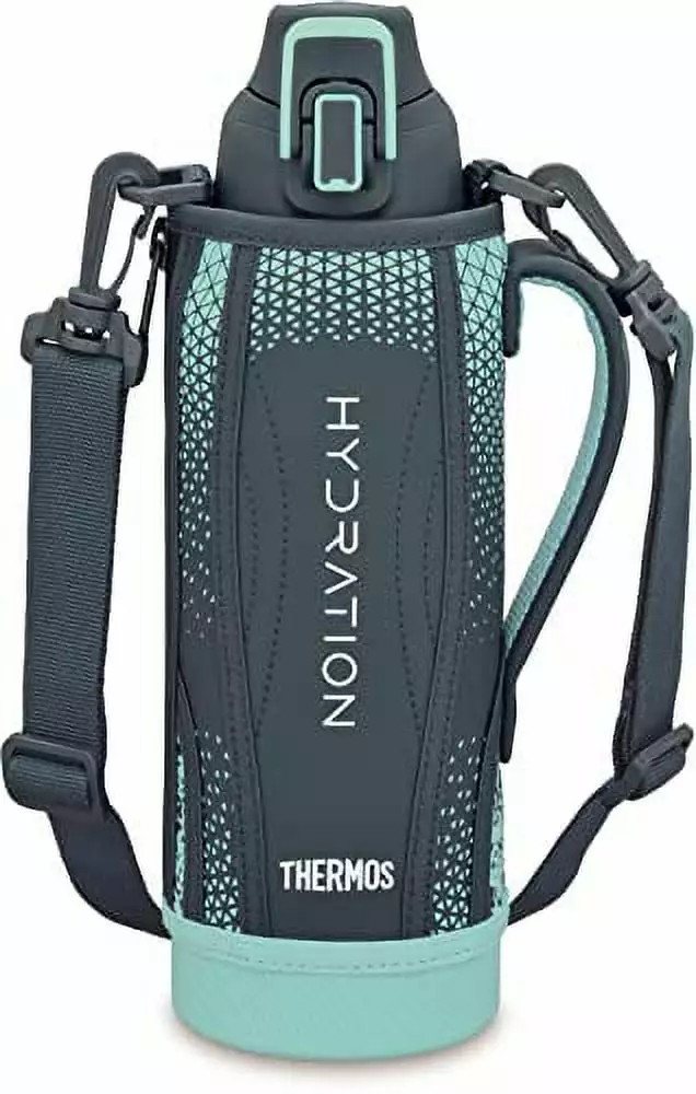 Thermos FHT-1002F NVMT Vacuum Insulated Sports Water Bottle 1L Navy Mint Cooling Drinks