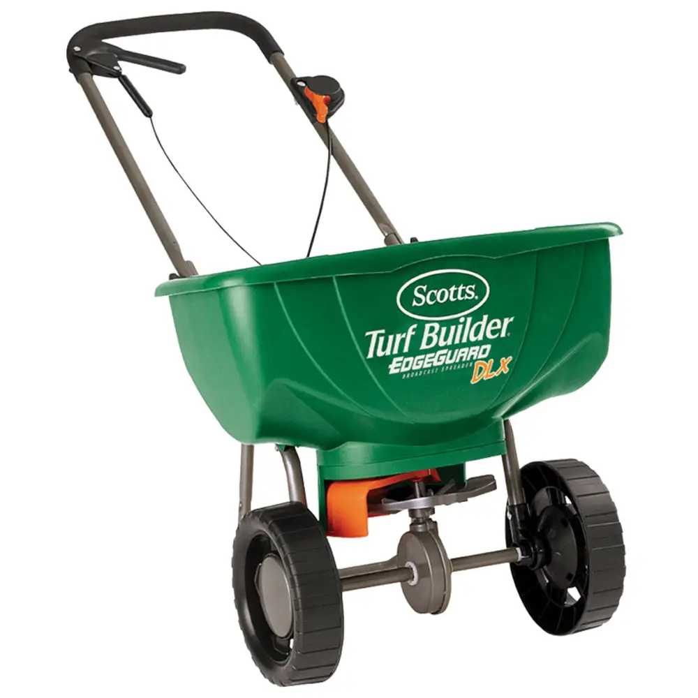 Scotts Turf Builder Edgeguard DLX Broadcast Spreader 10000 SqFt Coverage Lawn Care