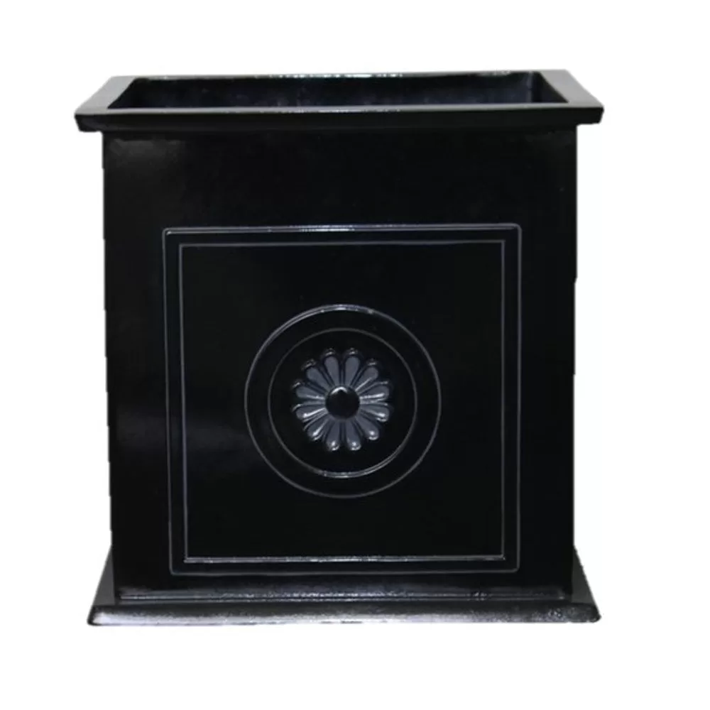 Southern Patio CMX-042426 Black Square Planter 16 Inch Modern Garden Decor