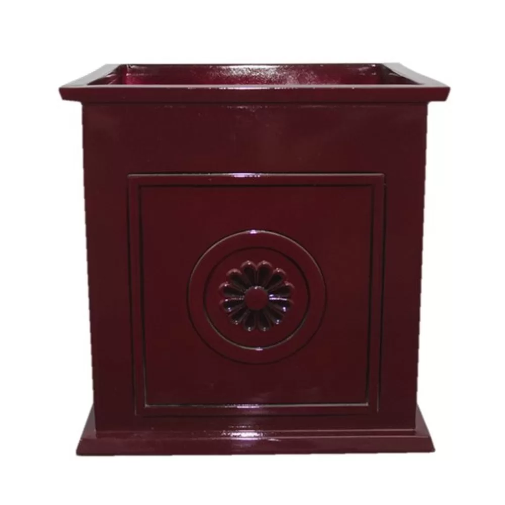 Southern Patio CMX-046998 Oxblood Square Planter 16 Inch Outdoor Garden Pot