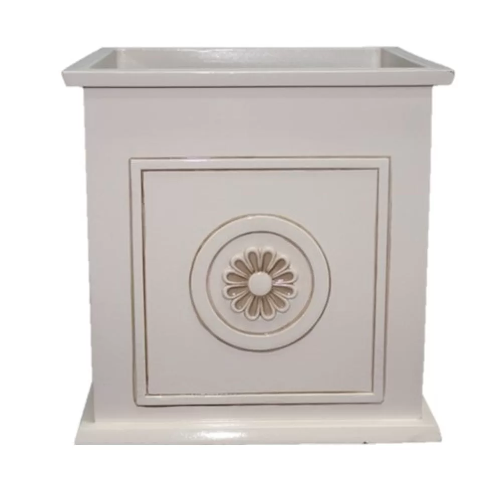 Southern Patio CMX-047001 Ivory Square Planter 16 Inch Classic Garden Decor