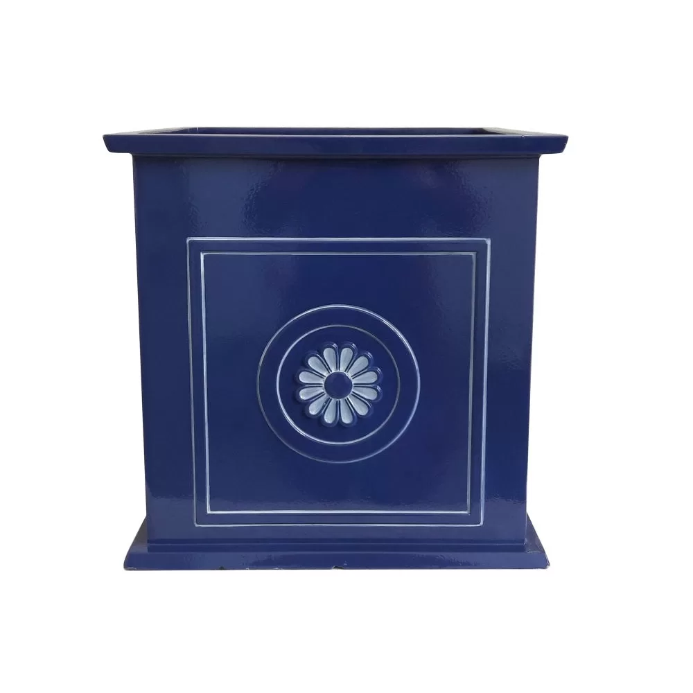 Southern Patio CMX-064732 Navy Colony Square Planter 16 Inch Outdoor Decor
