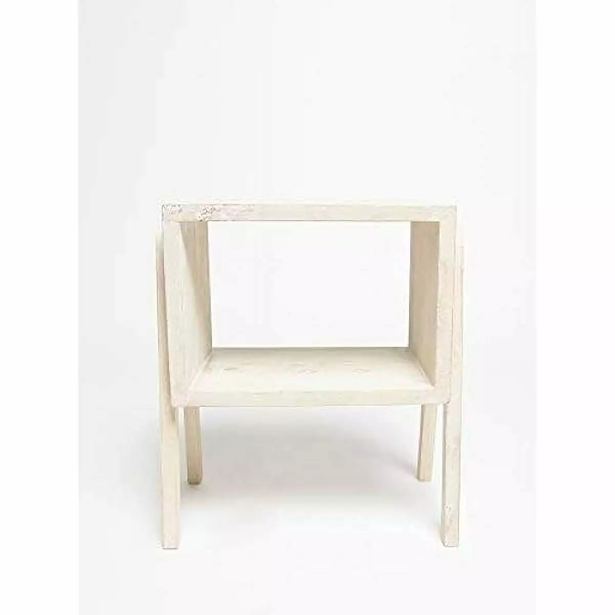 Yunhouse Small Stackable Wood Table White Space Saving Side Table