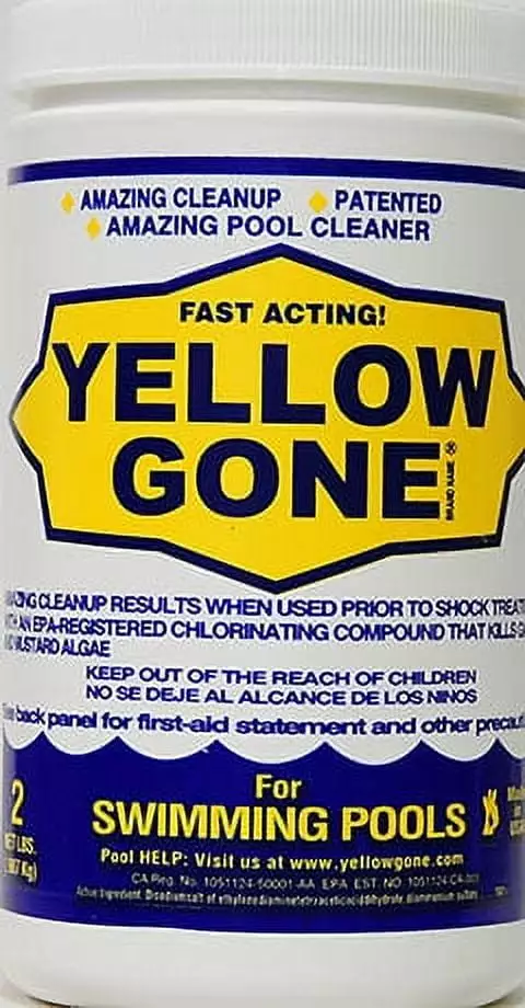Yellow Gone Fast Acting Pool Cleaner 2 lbs Swimming Pool Stain Removal 12