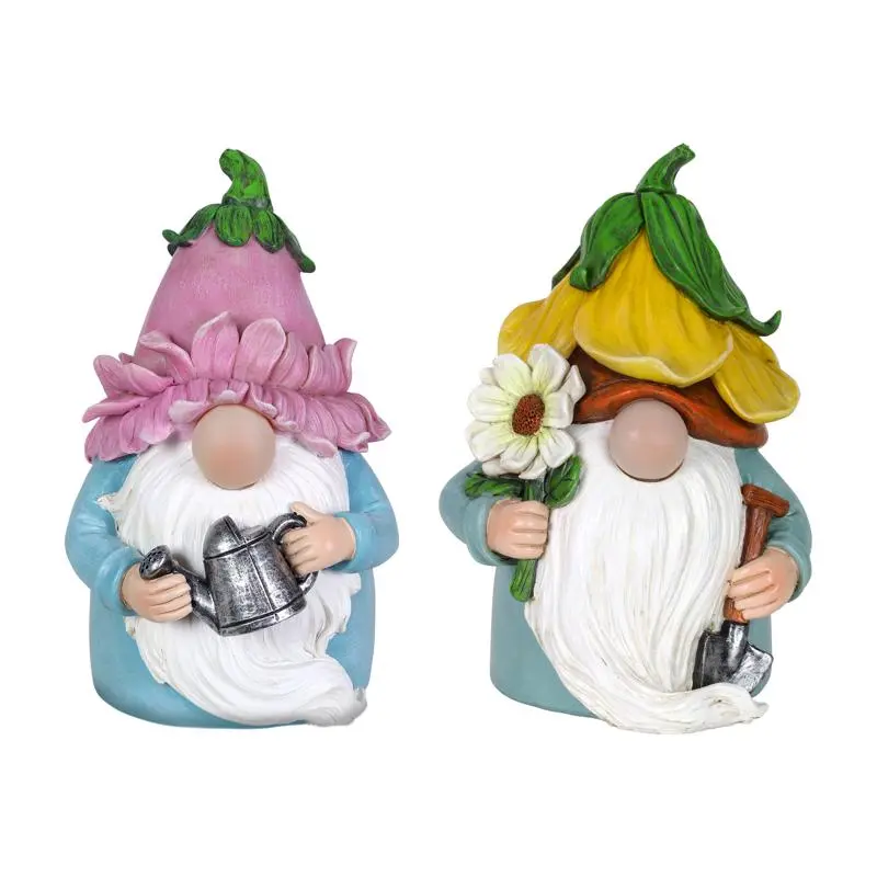 Exhart Resin Multi-color 7.48 . Gnome Garden Statue Pack 4 Outdoor Decor