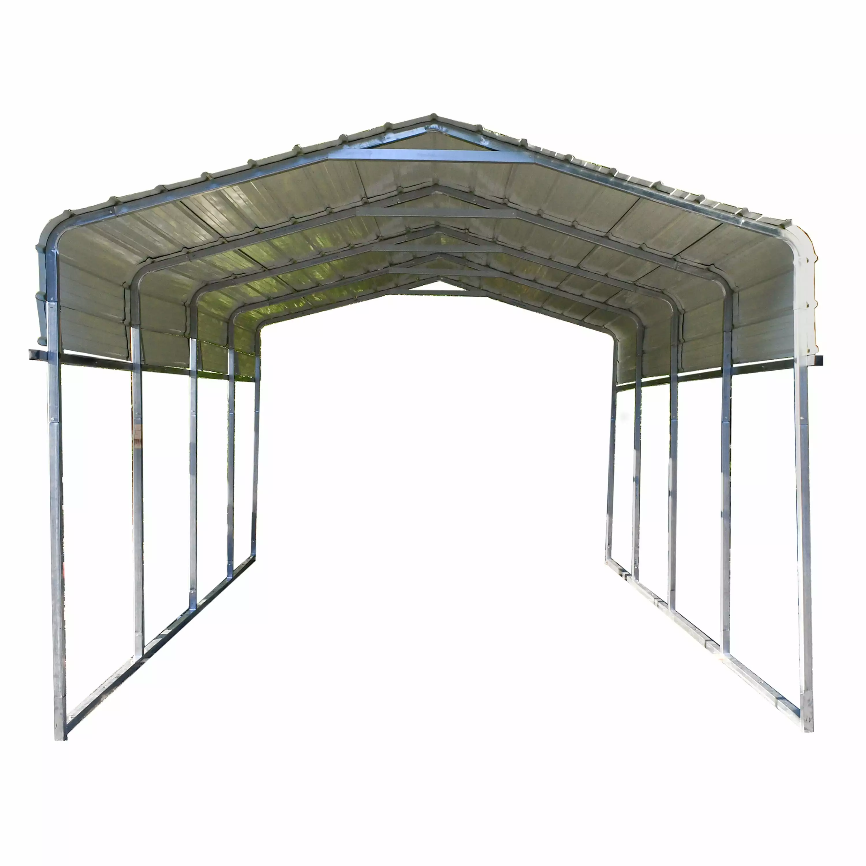 ALEKO Galvanized Steel Carport Canopy Shelter 12x25x10 Feet Grey Weatherproof