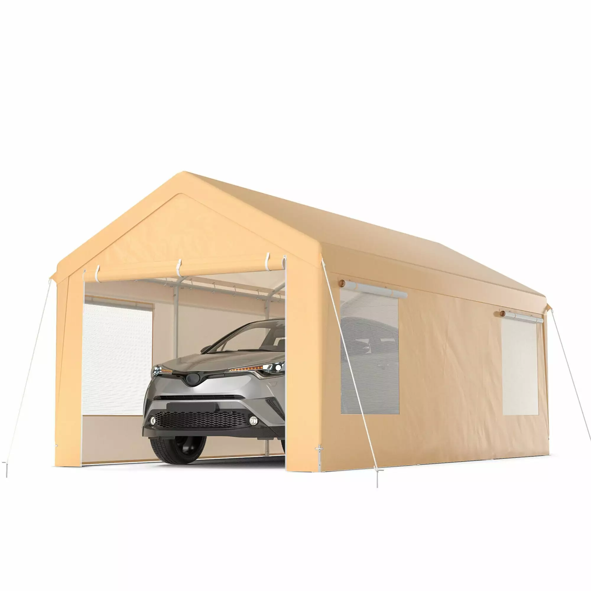 Gymax 10x20 Heavy-Duty Steel Carport Canopy Shelter Sidewalls Garage