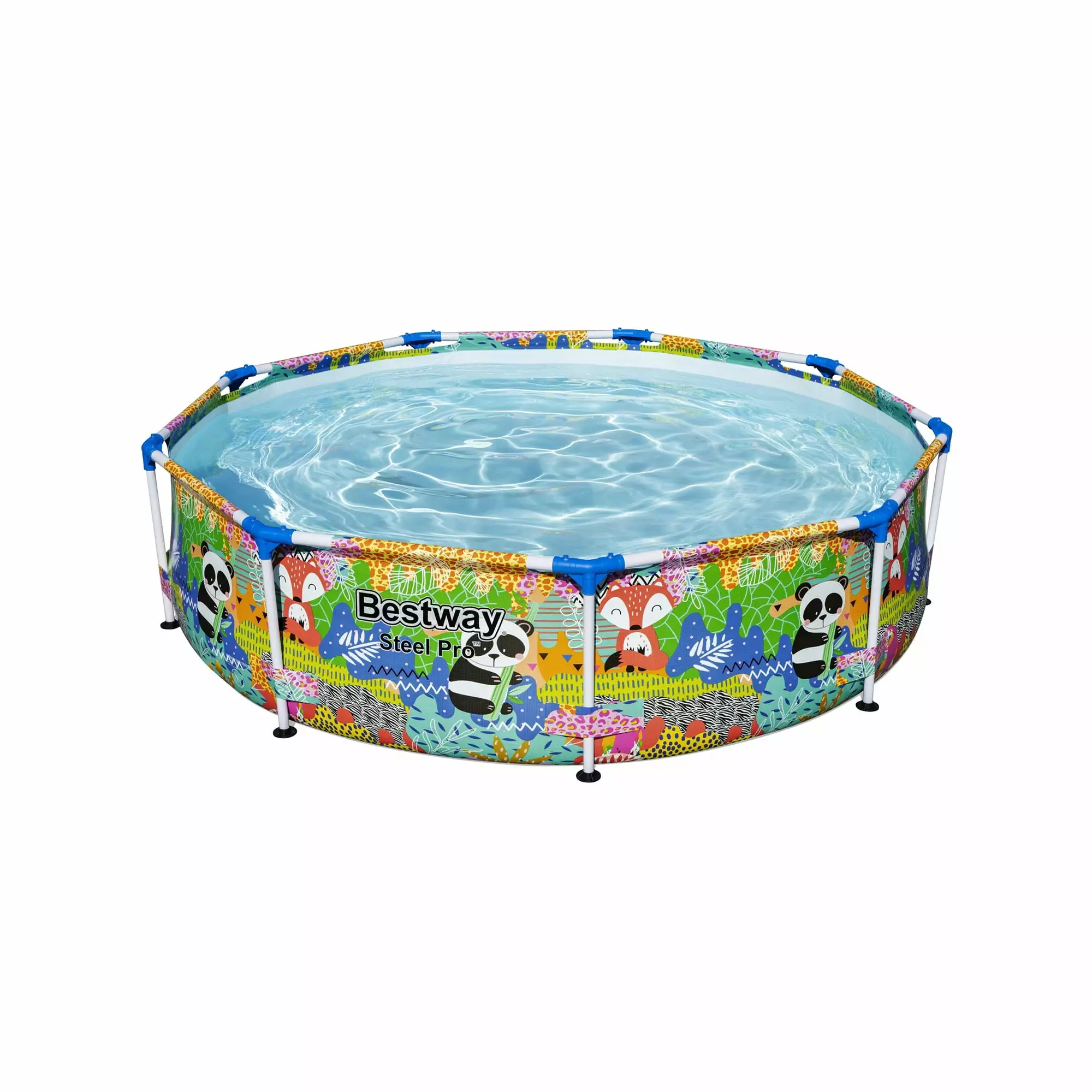 Bestway Steel Pro 9' x 26 Above Ground Round Outdoor Swimming Pool Panda Print