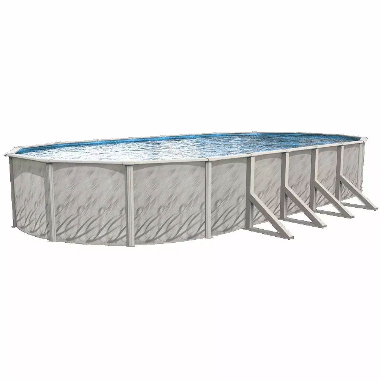 Lake Effect Pools Meadows Reprieve 12' x 24' x 52 Oval Resin Protected Steel Above Ground Swimming Pool