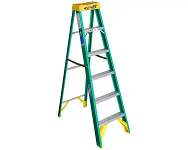 Werner 6ft Type II Fiberglass Step Ladder 5906 - Lightweight & Non-Conductive