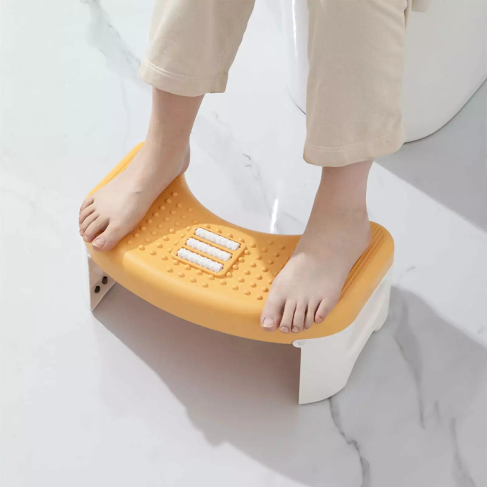 Folding Toilet Stool - Squatting Poop Stool Bathroom Detachable Stackable Step Stool WIhsubfs