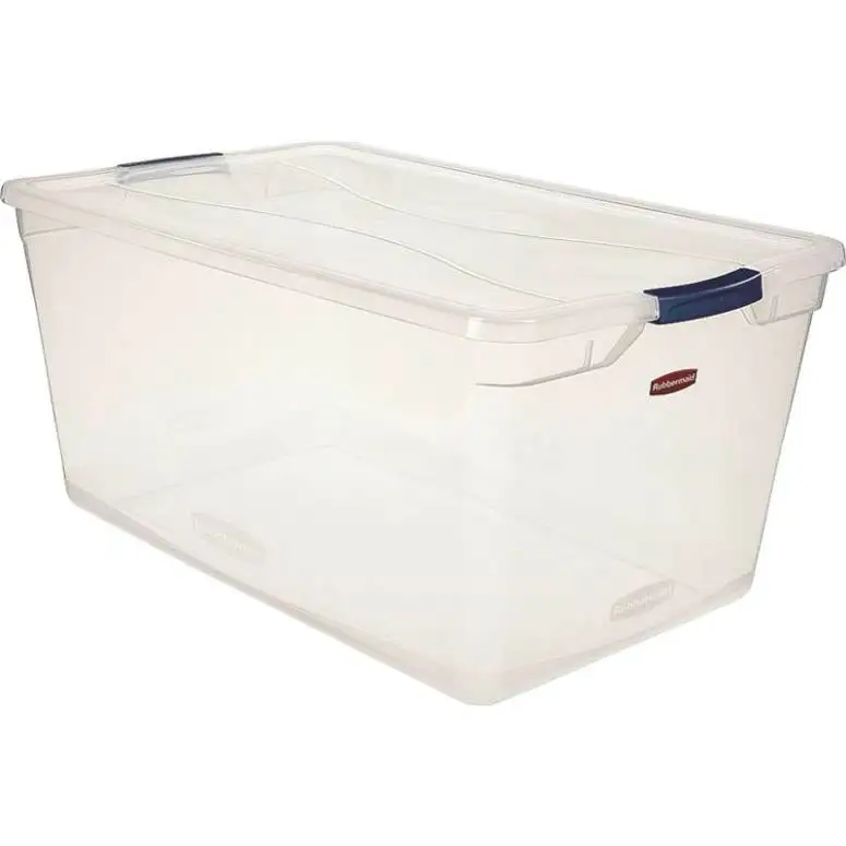 Rubbermaid RMCC950001 95-Qt Clever Store Basic Latch Container Clear Lid
