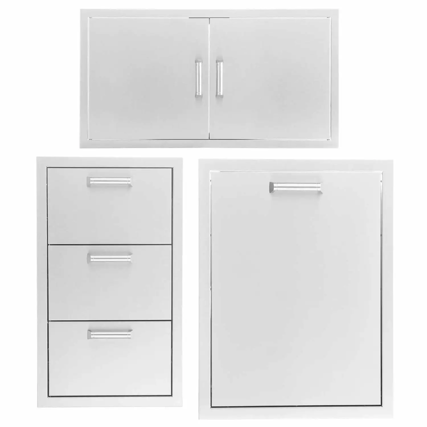 BBQGuys Signature 3-Piece 40-Inch Double Access Door Outdoor Kitchen Storage Package Contempo