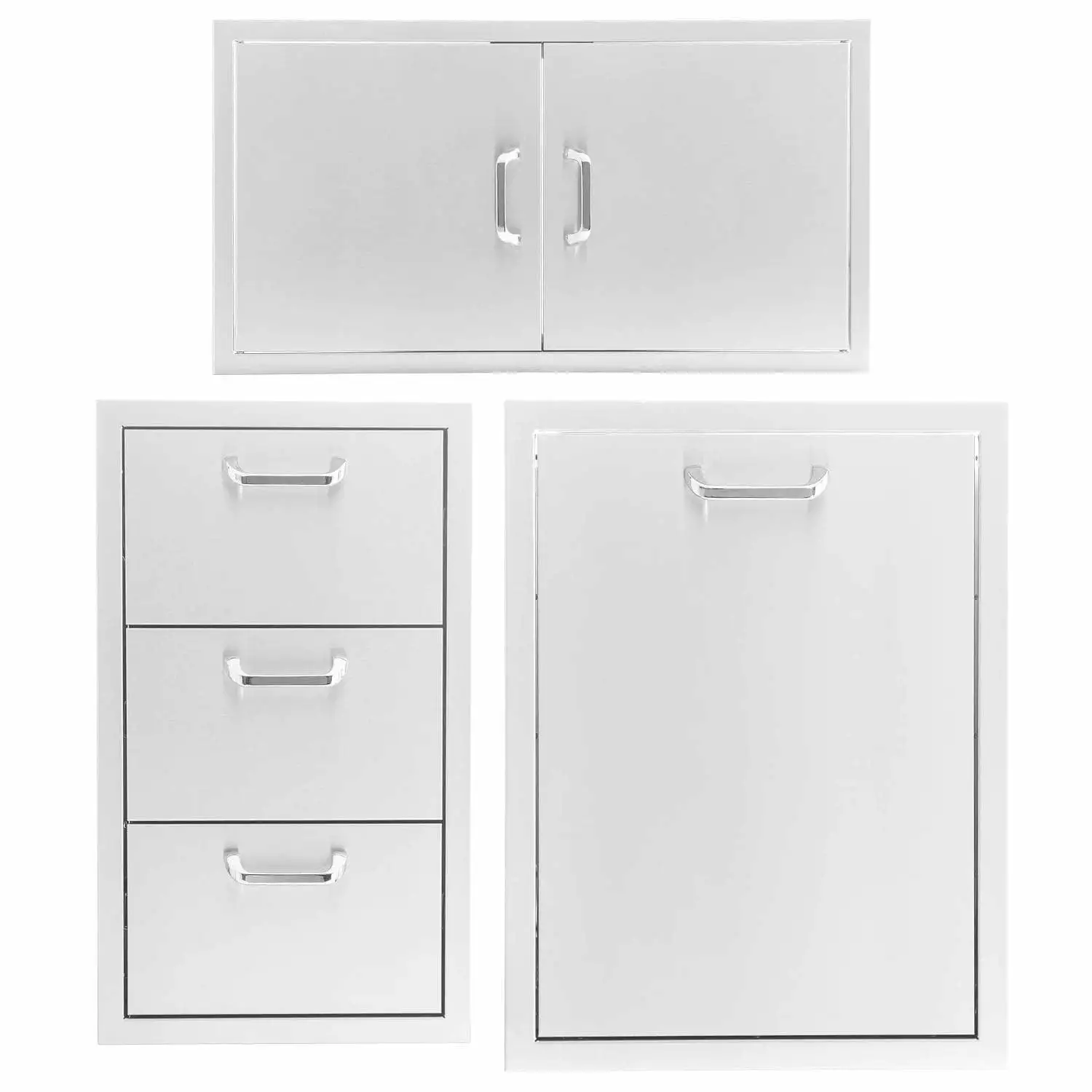 BBQGuys Signature 3-Piece 40-Inch Double Access Door Outdoor Kitchen Storage Package Traditional