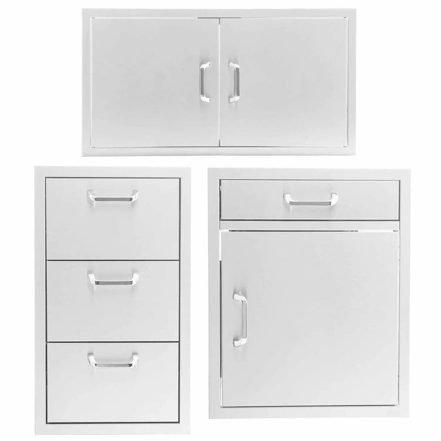 BBQGuys Signature 3-Piece 40-Inch Double Access Door Outdoor Kitchen Storage Package Traditional