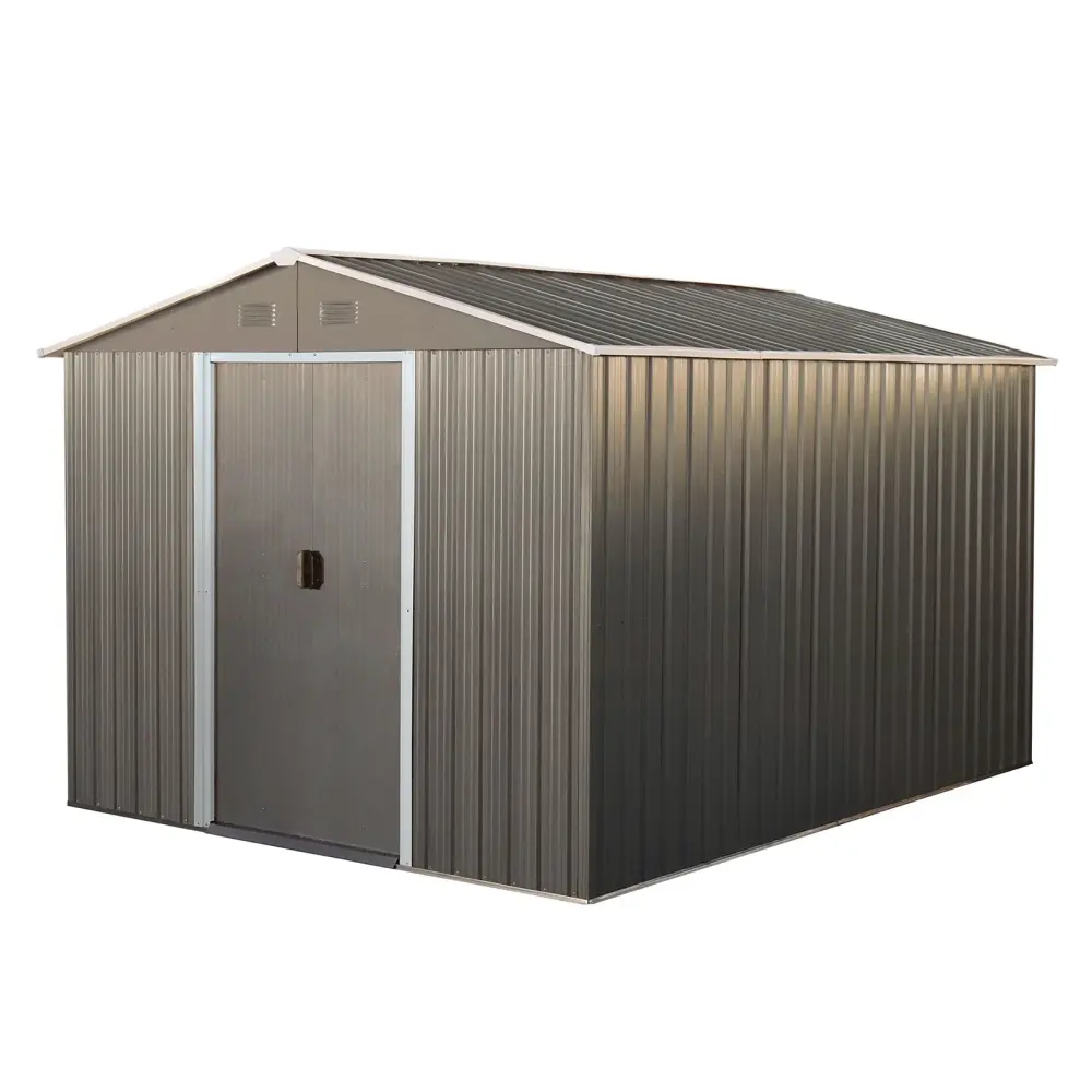 8X10Ft Outdoor Metal Storage Shed - Charcoal